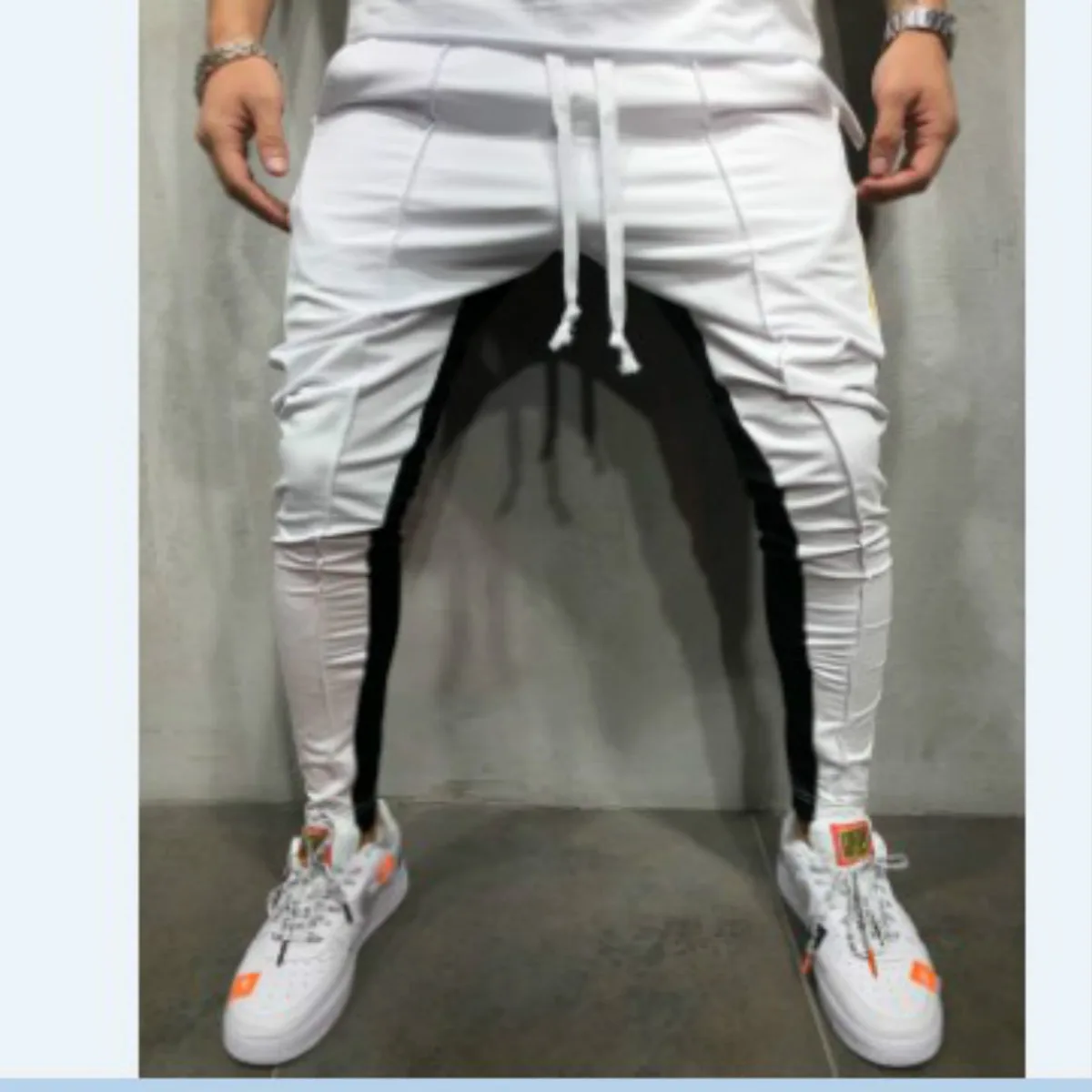 Мужские брюки новинка 2018 брендовые облегающие повседневный тренировочный