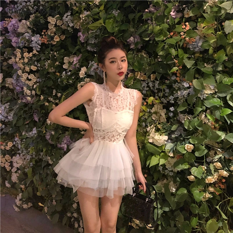 Женское вечернее платье WHITNEY WANG кружевное многослойное в стиле пэчворк весна