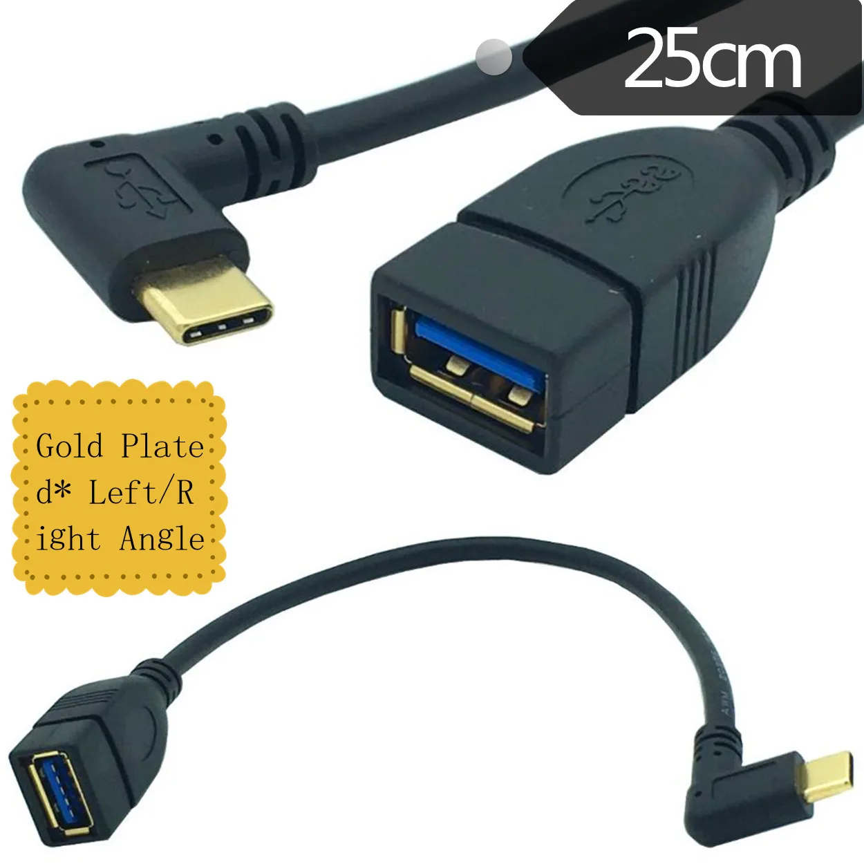 Позолоченные USB3.1 кабельной линии OTG AF TO type c локоть интерфейс к USB3.0 материнской