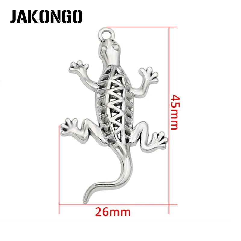 Подвески ящерица JAKONGO тибетские посеребренные для изготовления браслетов