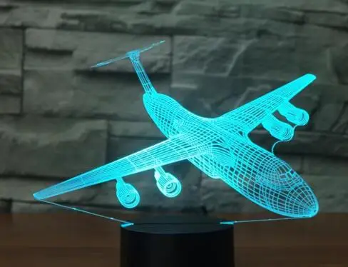 Plane 8 Пульт дистанционного управления Управление сенсорный выключатель Детские комплекты одежды с изображением самолета 3D светильник светодиодный настольная лампа Акриловые Ночной светильник 7 цветов меняется настроение USB лампа подарок для детей - Испускаемый цвет: Plane 8