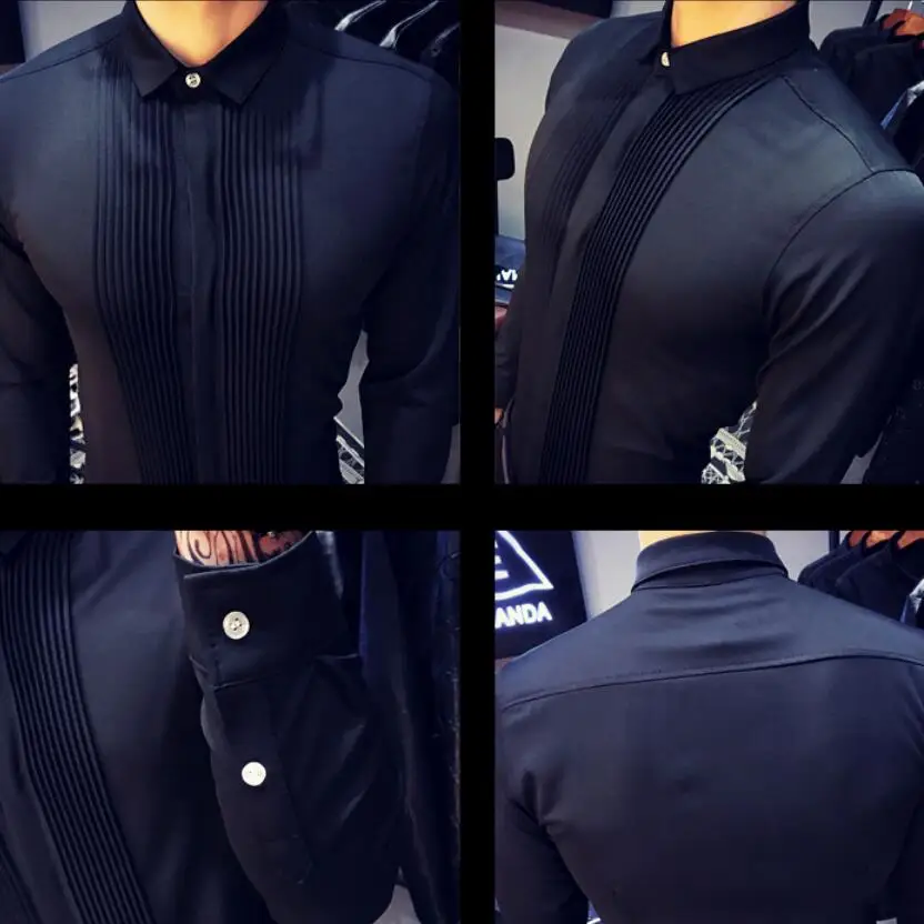 Новинка 2021 стильная модная мужская Осенняя приталенная рубашка из чистого