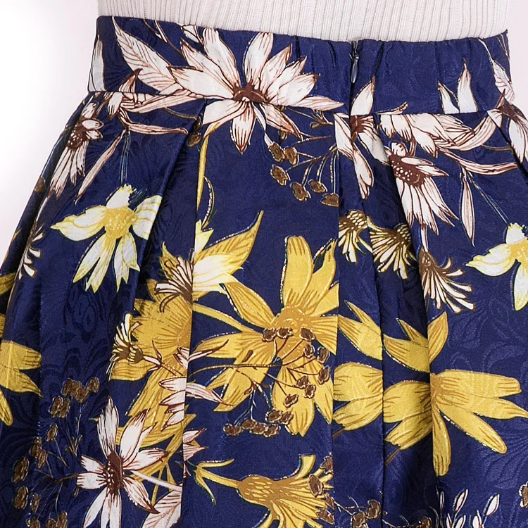 Женская винтажная юбка Bachash повседневная трапеция до колена с цветочным принтом