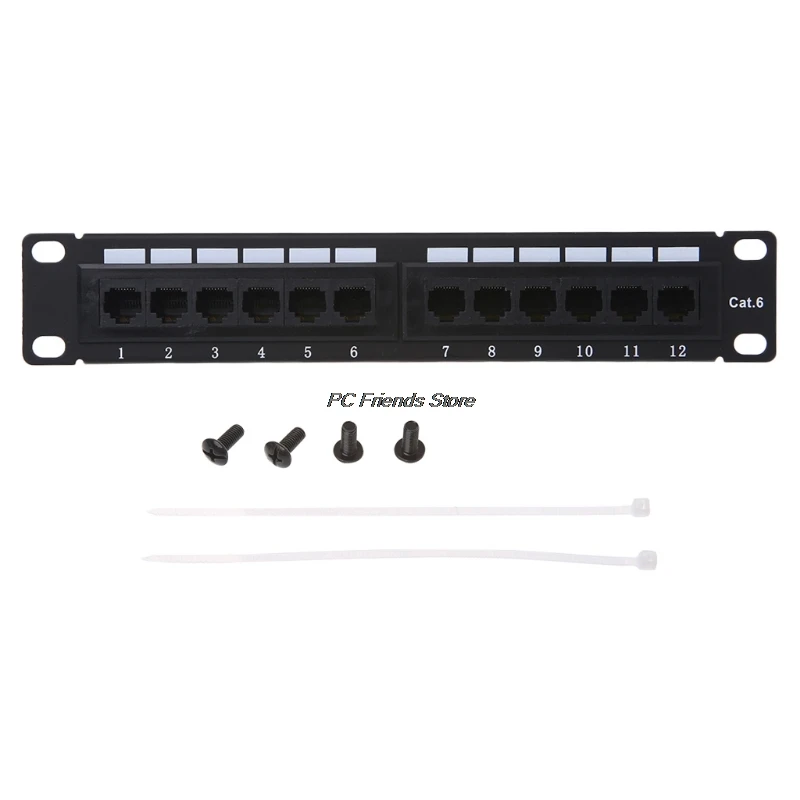 Cat6/Cat5e 12 портов RJ45 патч-панель UTP LAN сетевой адаптер Кабельный разъем-ПК друг