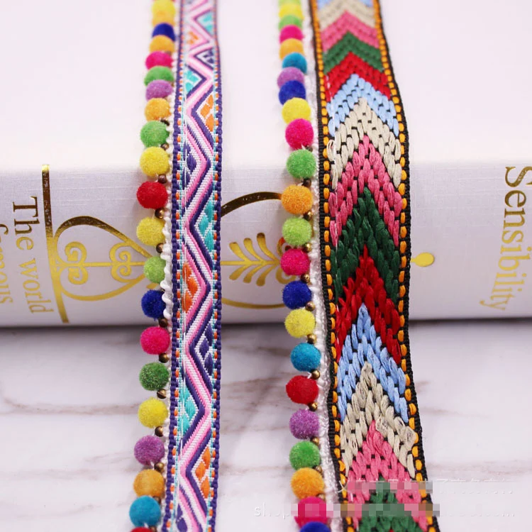 Жаккардовый помпон-кисточка 1 ярд плетеная бохо-кисточка кружевная отделка