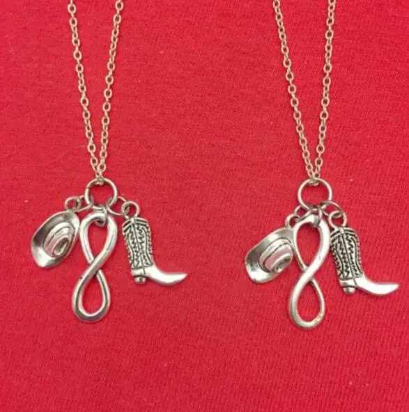 Ожерелье-чокер женское серебряная шляпа и бесконечность в ковбойском стиле