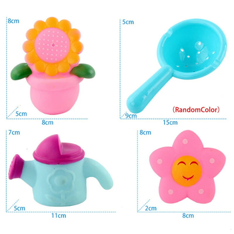 

Cute Cartoon Animals Water Toys Colorful Soft Rubber Float Water Spraying Toy Bathroom Bathing Toys For Baby Kids