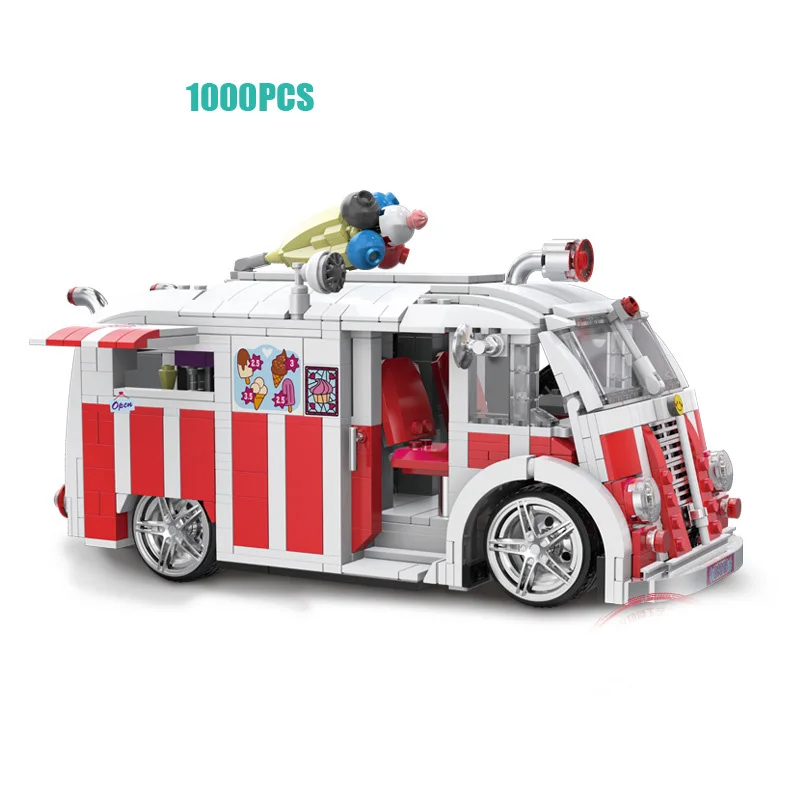 Loz создатель mini diamond building block 1:18 scalce Мороженое грузовик nanoblock assemable Модель Кирпичи игрушки для детей Подарки