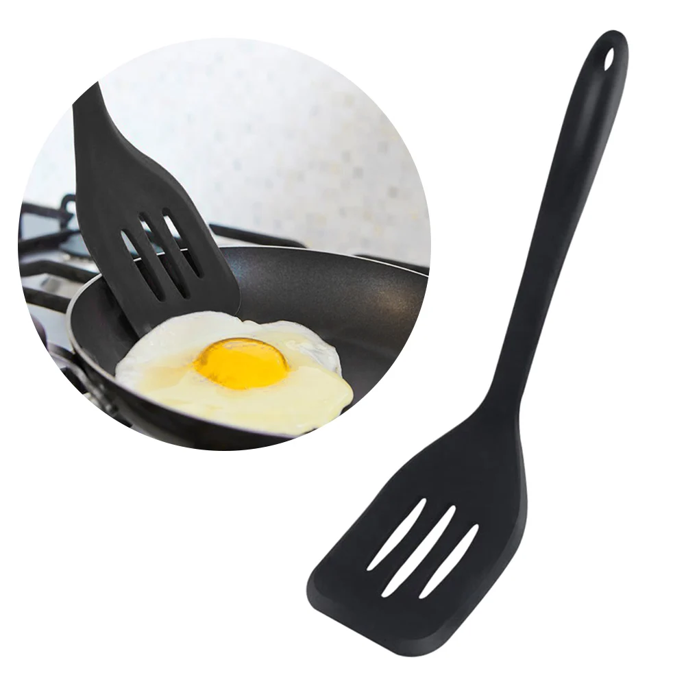 Жаростойкая кухонная утварь силиконовая кулинарная лопатка с прорезями