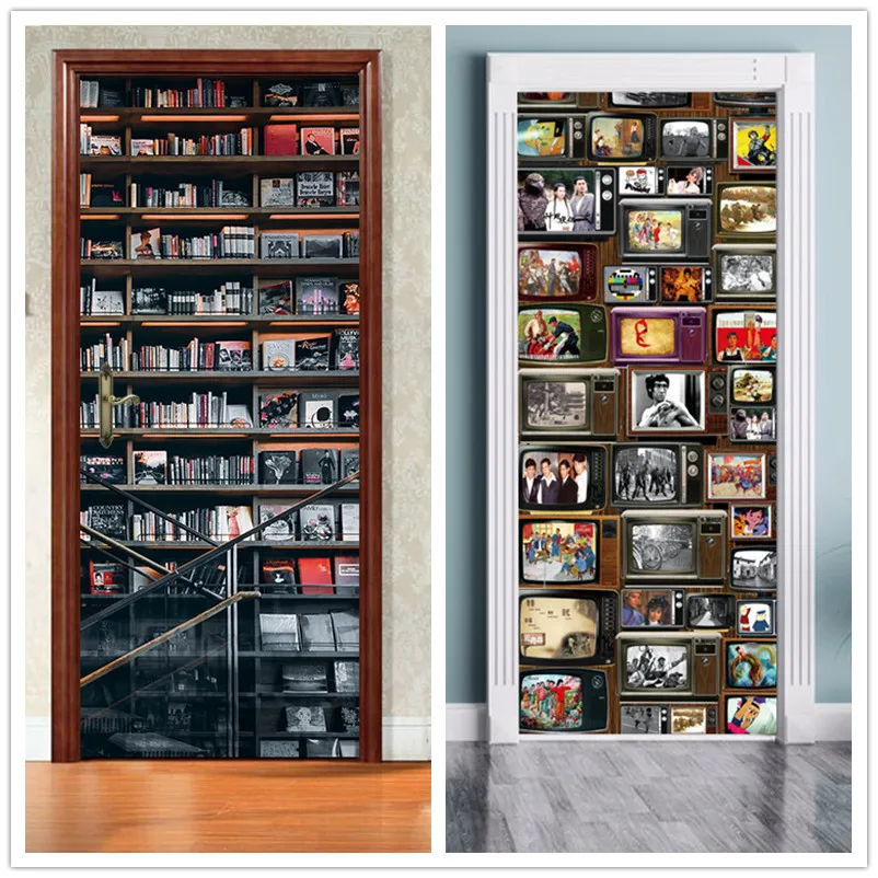 2 шт. 77*200 см книжная полка дизайн с клеевой самоклеящиеся настенные Бумага ПВХ 3D