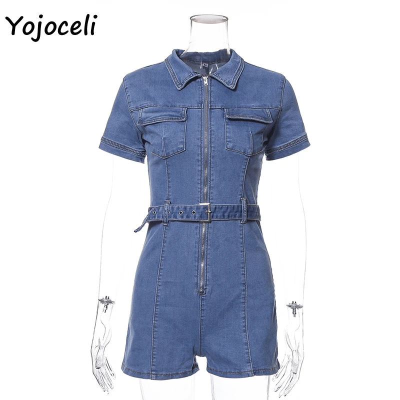 Yojoceli Сексуальная bodycon Потертая джинсовая ткань комбинезон 2019 летние вечерние
