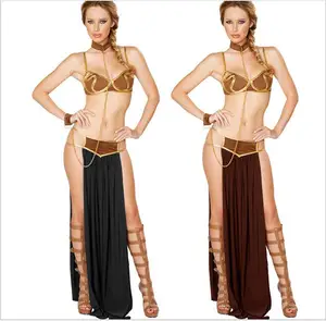 Размера плюс сексуальное нижнее белье для женщин косплей принцесса Лея Slave костюм гарем экзотические сексуальные костюмы для танцоров сексуальная одежда