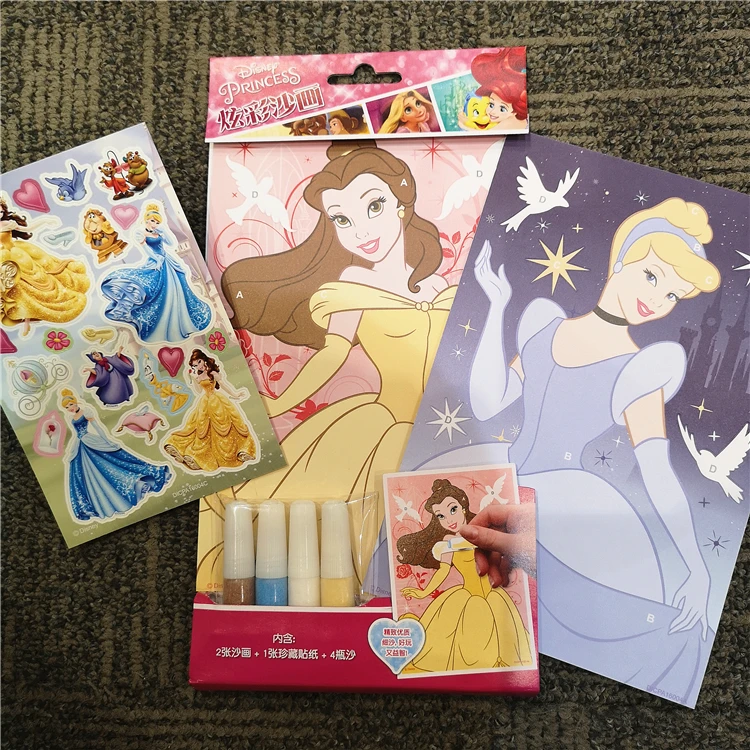 Disney Красочный замороженных принцессы Эльзы дети песка картины мультфильм DIY ручной работы для девочек Игрушка Рисунок