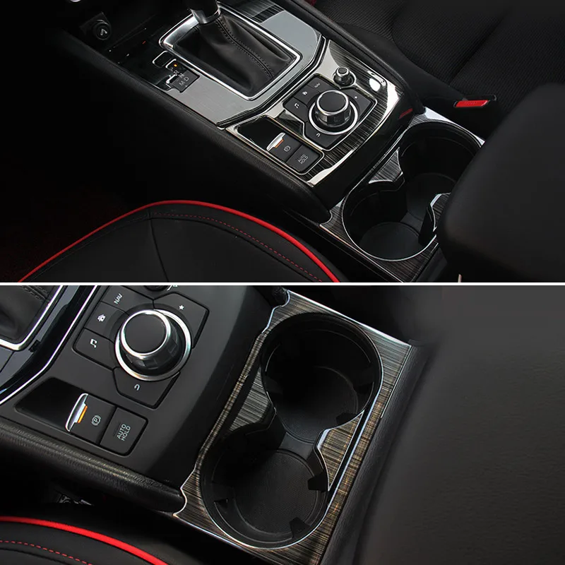 Vtear для Mazda CX-5 CX5, аксессуары, центральная консоль, держатель стакана воды, панель, накладка, накладки для интерьера, автомобильный стиль