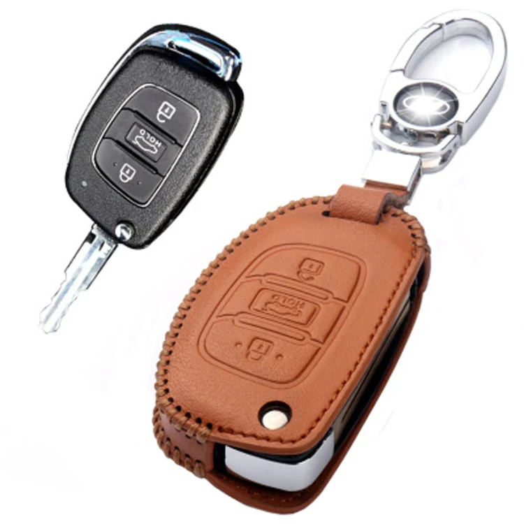 Новый кожаный чехол для ключей с 3 кнопками Hyundai Series F|leather key fob holder|key holderfob chain |