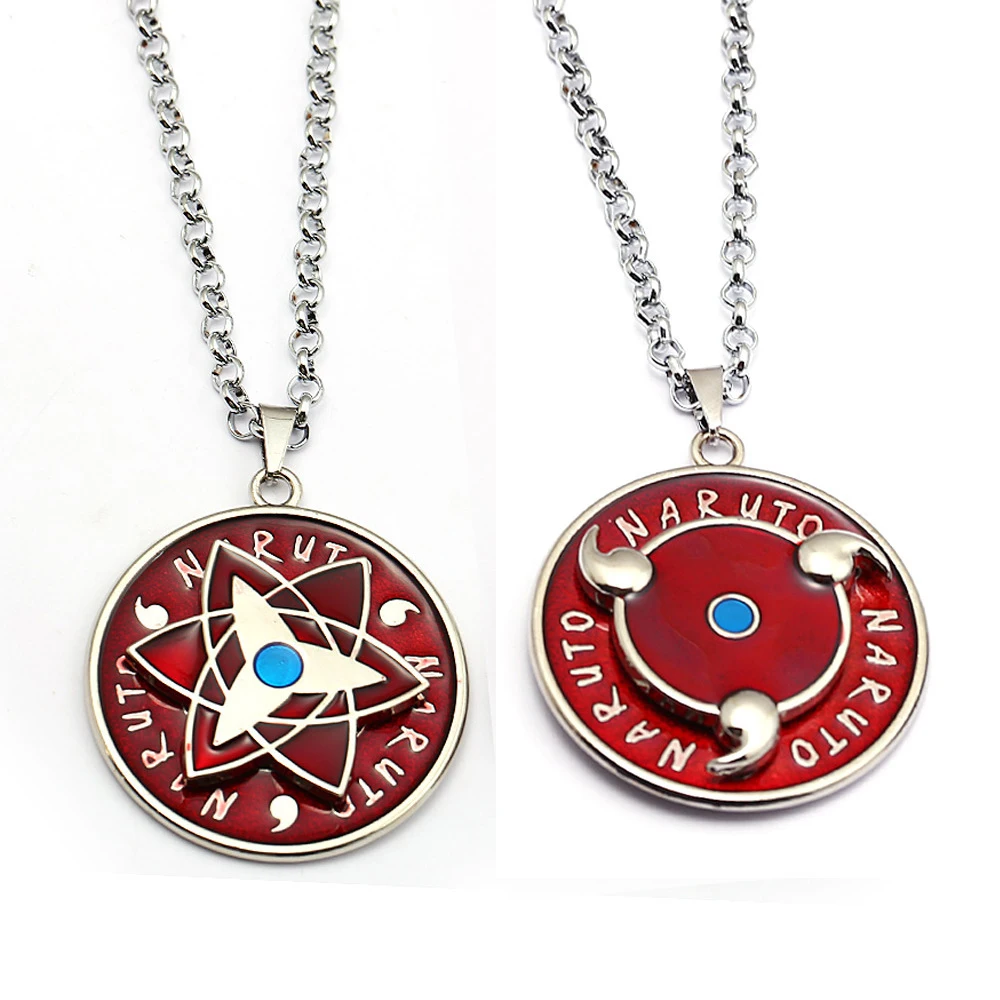 2019 горячее Аниме Наруто Sharingan вращающийся круглый дизайн ожерелье лист