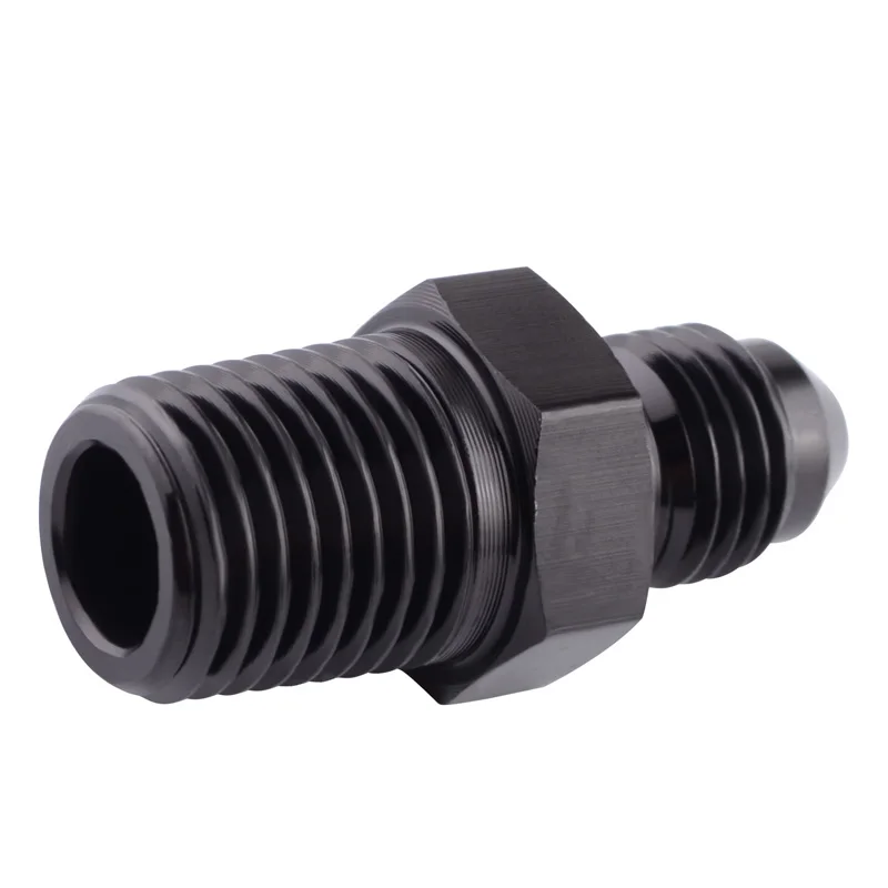 evil energy Aluminum Male AN4 To 1/4'' NPT to 1/8''NPT Thread Straight Adapter Pipe Fuel Oil Fitting Hose Black |