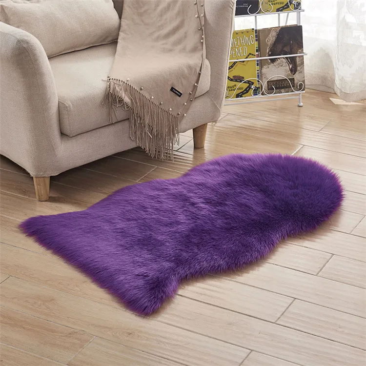purple 60X110 см роскошный длинный шерстяной искусственный мех Пушистый белый диван коврик для сиденья детский реквизит для фотосессии фон одеяло украшение комнаты коврик для стола - Цвет: purple
