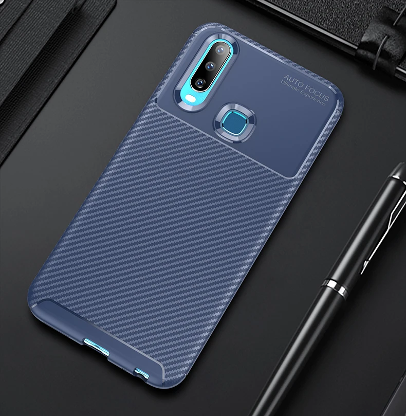 Ударопрочный чехол из углеродного волокна и ТПУ для Vivo Y17 Y3 Y5 Y12 Y15 U3x U10, чехол, полный протектор, мягкий силиконовый чехол