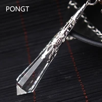 new natural white crystal pendulums for dowsing reiki chakra healing crystals charms necklace filigree pendant