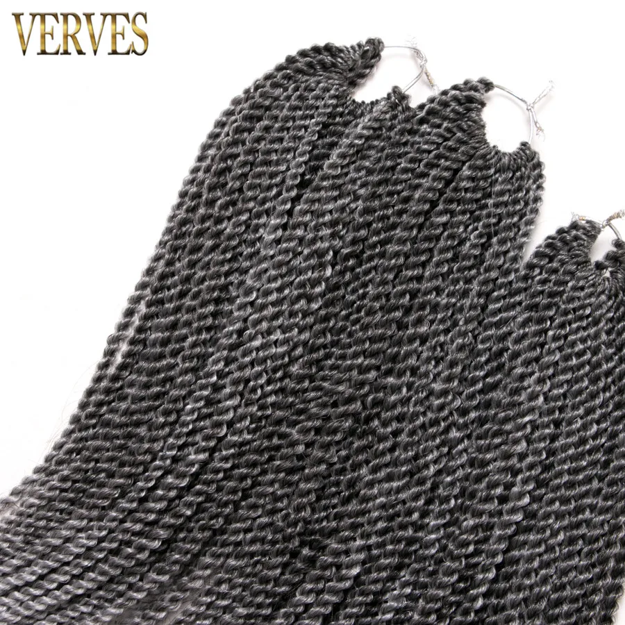 VERVES Омбре вязанные косички 1 упаковка, 30 прядей/Упаковка 18 дюймов, маленькие Сенегальские крученые волосы синтетические плетеные волосы для наращивания