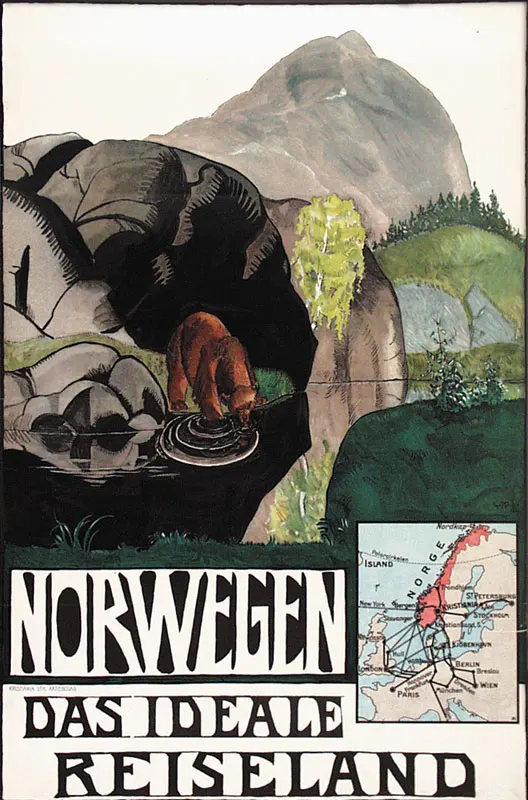 Норвегия туристические плакаты Oslo Norge зимние лыжные классические настенные