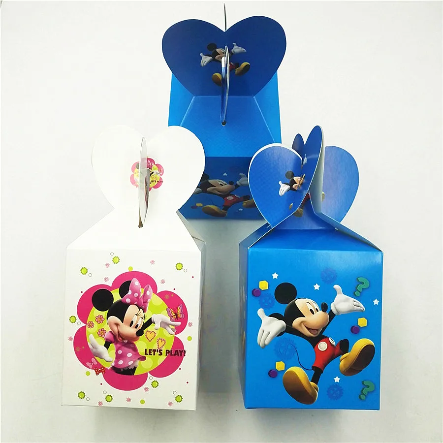 6 шт./компл. вечерние товары с Минни и Микки конфеты коробка Детские украшения на