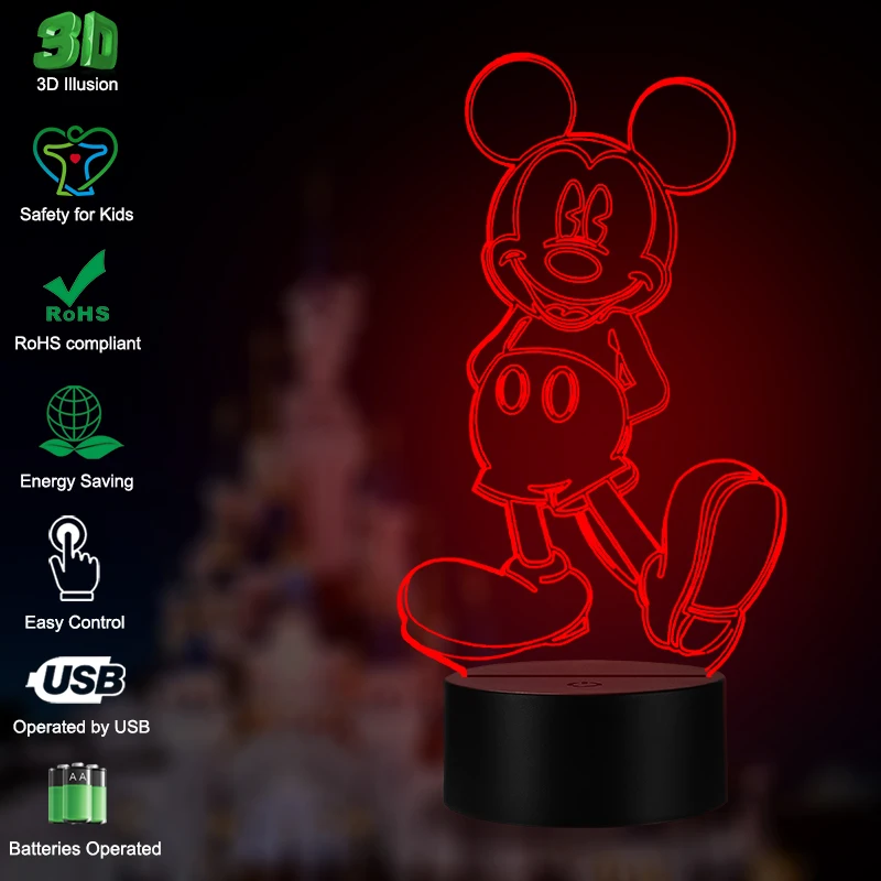 Светодиодный ночник VCity 3D настольная лампа с изменением RGB многоцветный