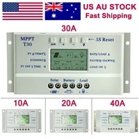 solar charge controller mppt 10a 20a 30a 40a 12v24v auto battery regulator charger lcd dual timer control t10 t20 t30 t40