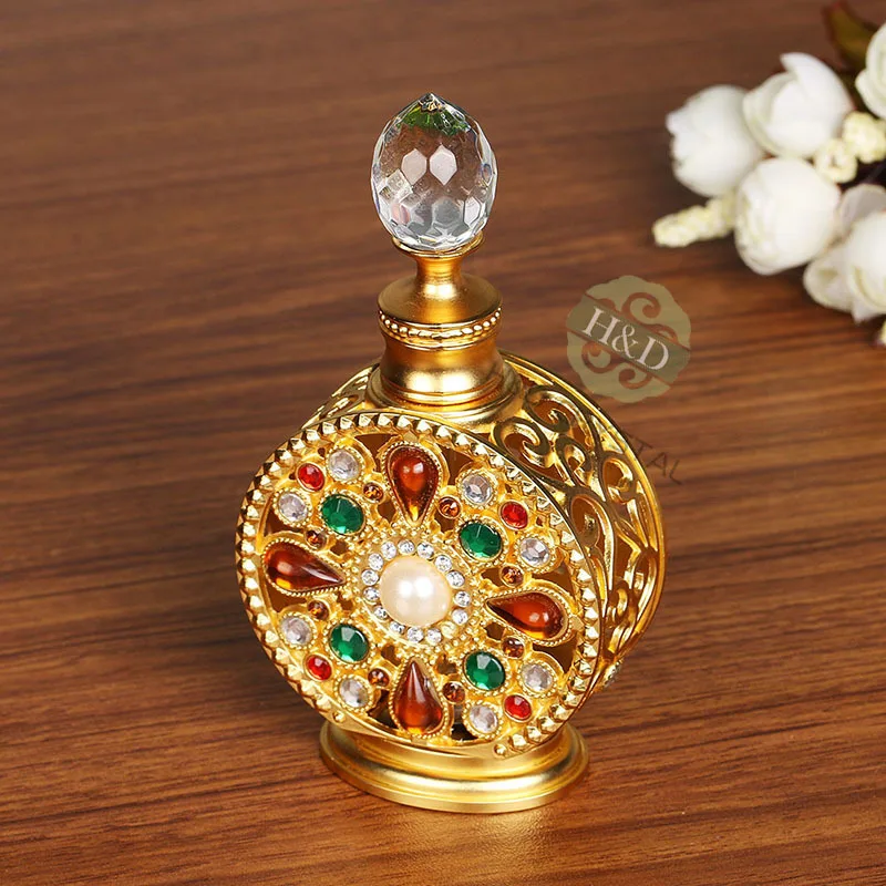 12ml Diamante Retro Antique Hollow Out Glass Perfume Bottle Empty Cosmetic Container | Красота и здоровье