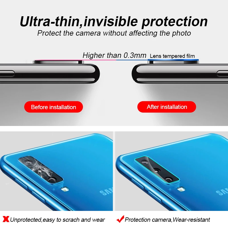 Закаленное стекло для объектива камеры 2 шт./лот Samsung Galaxy A9 A8 A6 Plus A7 2018 A9S A8S A6S Star Lite