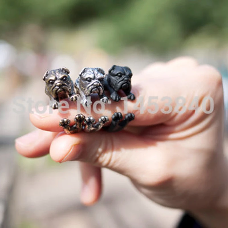 Оптовая продажа кольцо в виде бульдога на английском языке черное/античное