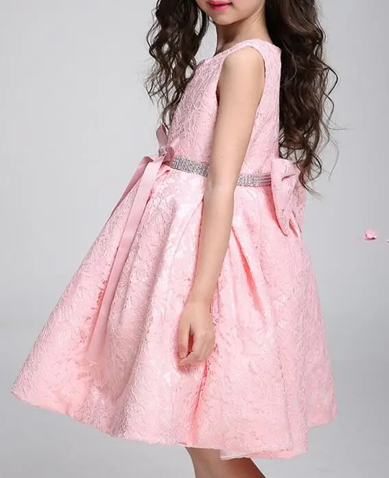 2017 Праздничная детская одежда для девочек летнее кружевное платье принцессы без