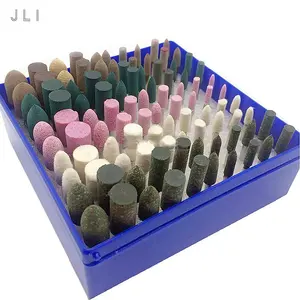 JLI 100 шт абразивный камень хвостовик шлифовальный набор Ассорти 3 мм полировальная головка, кунжут, резина, кожа, шерсть шлифовальный роторный инструмент DIY