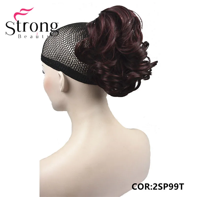 StrongBeauty, короткий конский хвост, накладные волосы, синтетические волосы, волнистые, на заколках, накладные волосы, цвет на выбор