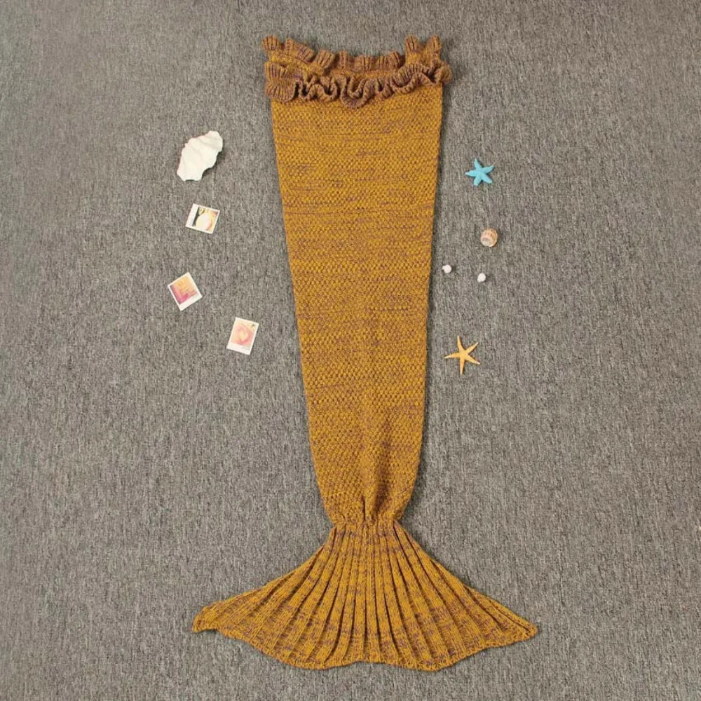 Весенние постельные принадлежности диван одеяло русалки шерсть вязание стиль