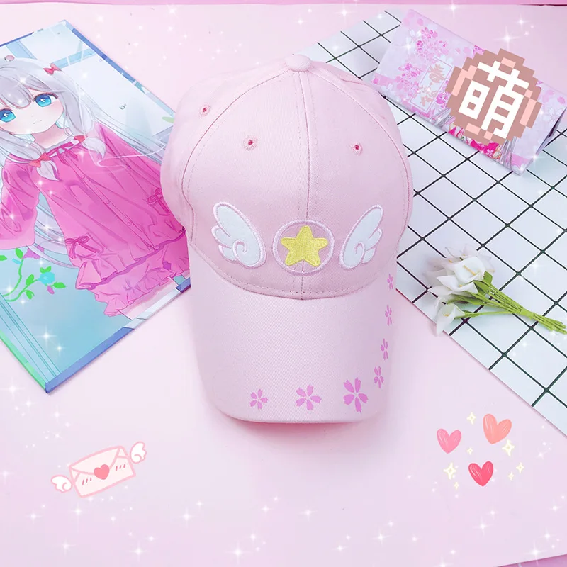 Кепка для карт Тор Сакура вышивка Крылья Snapback Бейсболка Лолита девушки мультфильм шапка для косплея комикс солнце кепка Милая шапочка шляпы
