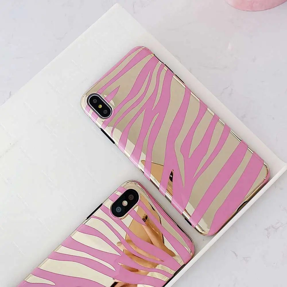 Boucho Zebra Stripes Case For iphone XS MAX XR Colorful Laser Blu-Ray Phone 6 6s 7 8 Plus X Cases Soft Cover |