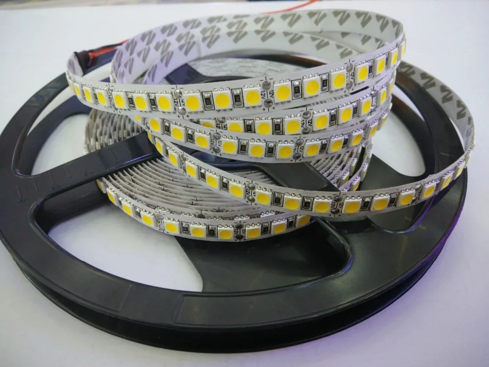 Гибкая светодиодная лента SMD5050 12 В постоянного тока 5 м/лот 120 светодиодов/м теплый