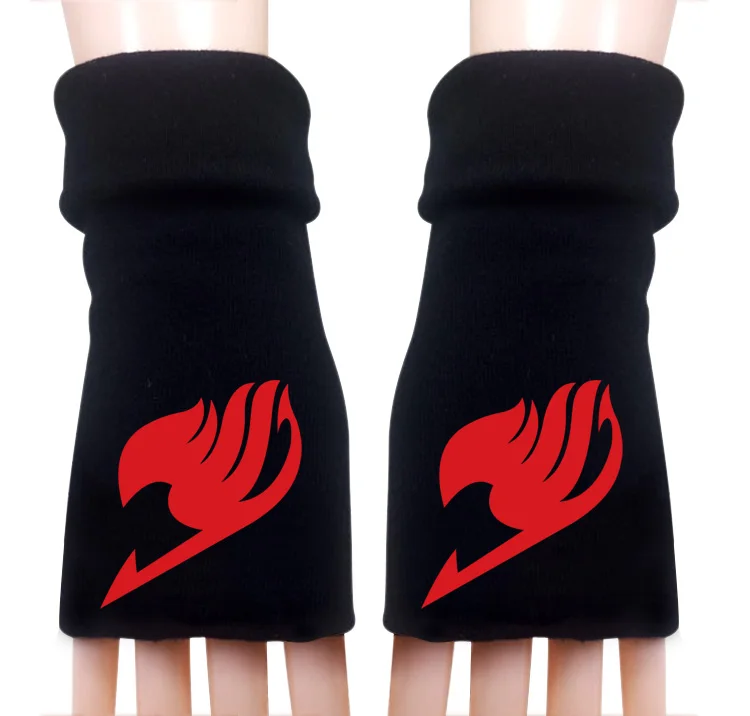 Мужские и женские зимние теплые перчатки с японским аниме сказочным рисунком