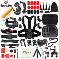 snowhu for gopro accessories 56 in 1 set kit floating bobber tripod for gopro hero 10 9 8 7 6 5 4 for yi sjcam sport camerags12