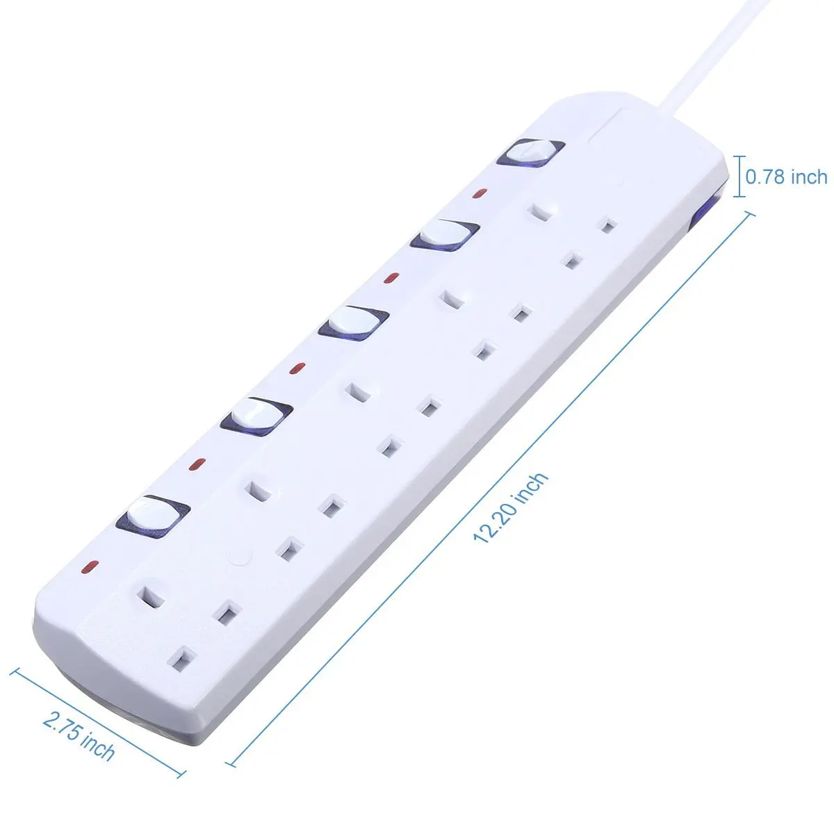 Мощность полосы Стабилизатор напряжения 2/3/4/5 AC UK розетки с USB Зарядное устройство Порты и разъёмы коробкой многопозиционного переключателя адаптер 2 м кабель-удлинитель
