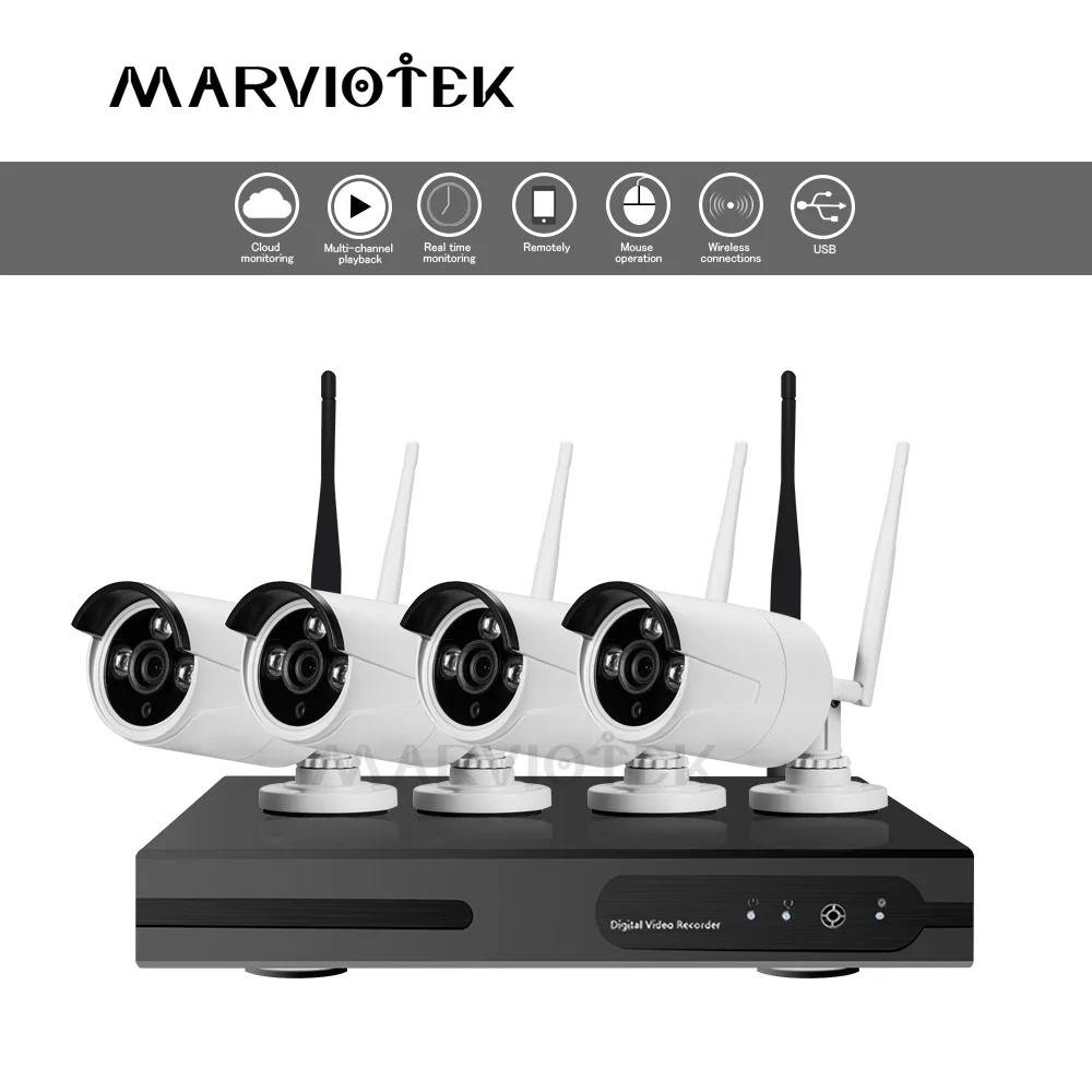 Камера видеонаблюдения 4 канала wi fi 960P 8 каналов ip NVR комплект камер p2p ONVIF для