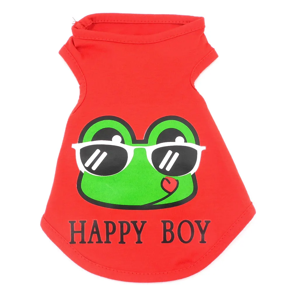 2017 Одежда для маленьких собак девочек и мальчиков жилет Happy Frog футболка