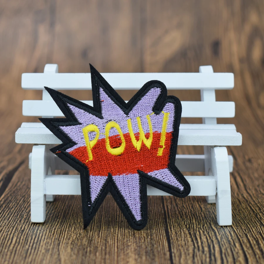 10pcs pow embroidered patches for clothing iron on clothes badges iron-on jeans | Дом и сад