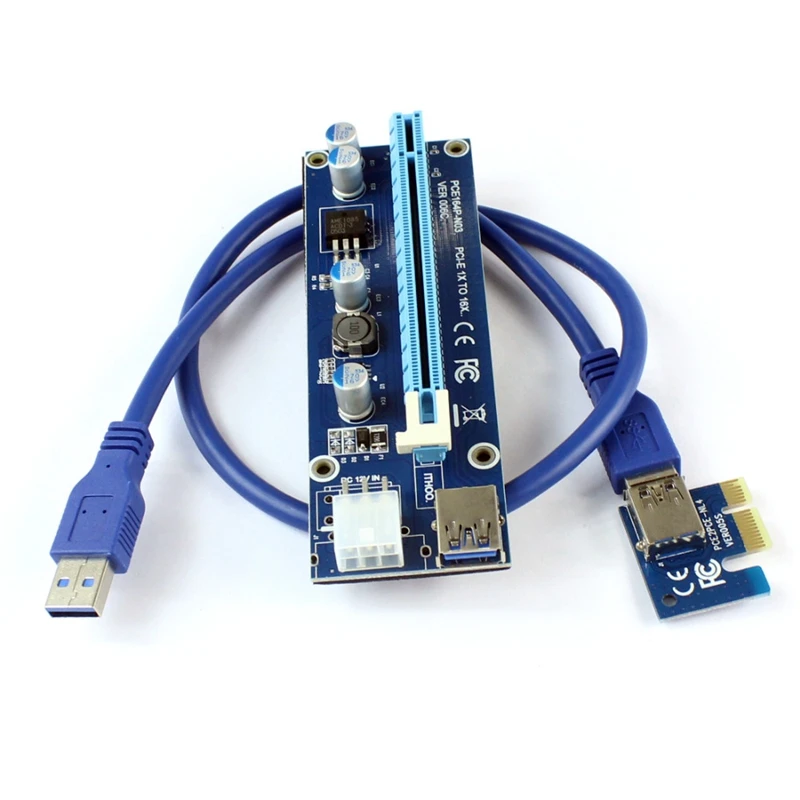Pci E Express 1X 4X 8X 16X расширитель переходника адаптер для карты 6 Pin Dc кабель питания Gpu