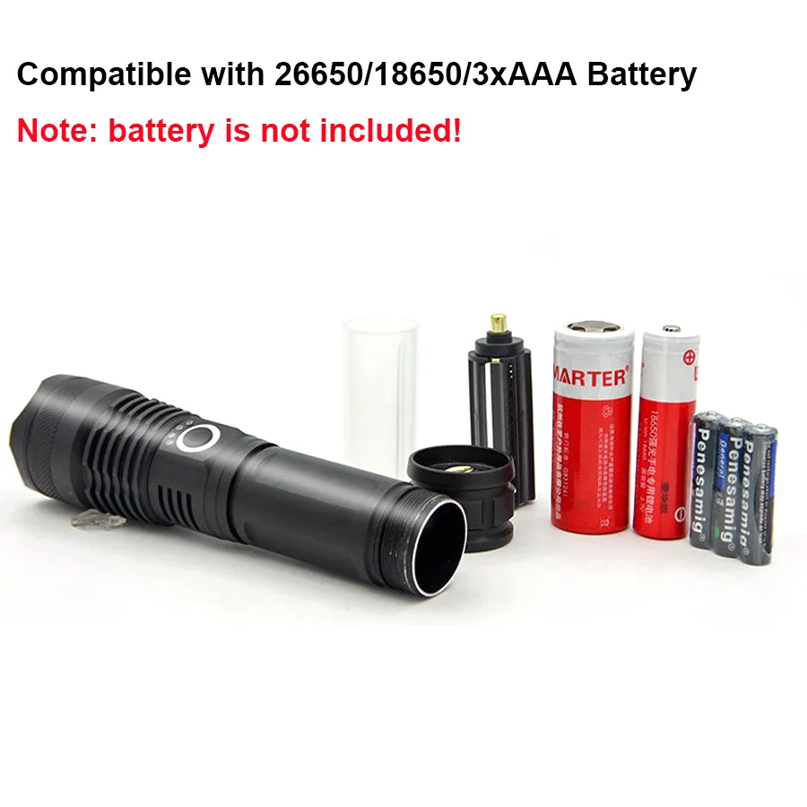 Наружный светодиодный фонарик 18650 Cree XHP50 5 режимов 3000lm фонарь USB зарядка 26650 с