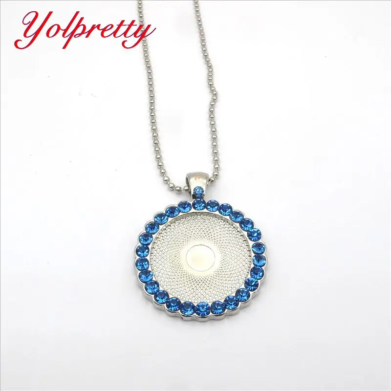 Оптовая продажа 1 шт. 25 мм внутренний размер серебряные пять цветов Стразы