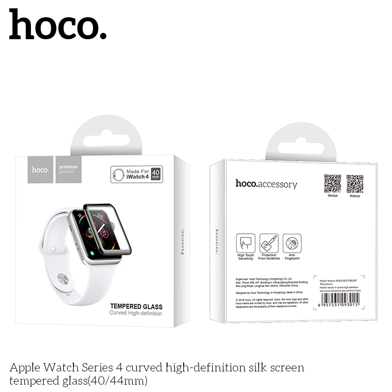 HOCO 3D изогнутое Закаленное стекло протектор экрана для Apple Watch серии 4 iWatch 40 мм 44