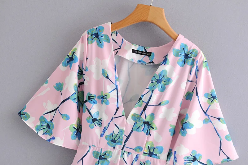 2019 женское модное платье с цветочным принтом a line vestidos бантом кимоно завязками